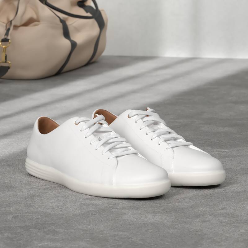 Sapatos Cole Haan Grand Crosscourt II de couro branco para homens